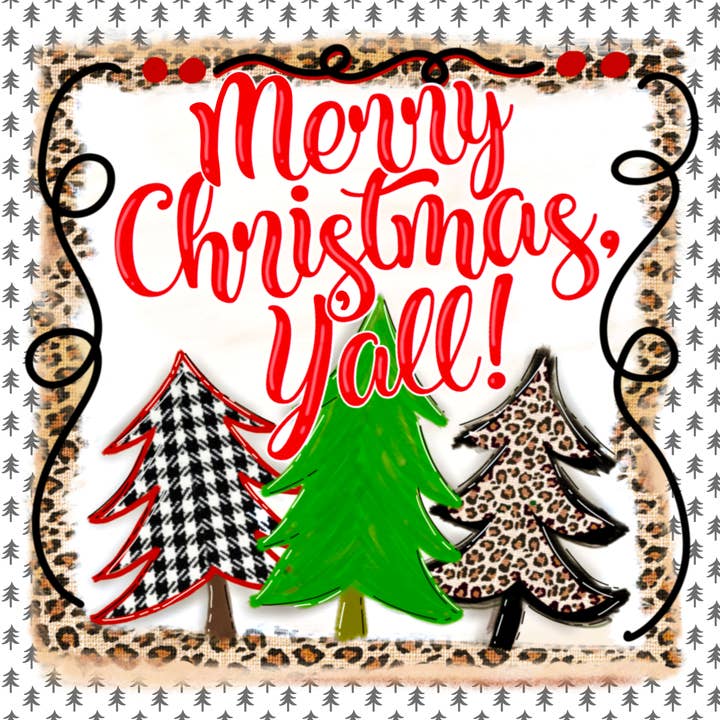Wreath Sign, Merry Christmas Yall, Christmas Sign, 10x10" Me for wholesale by DecoExchange