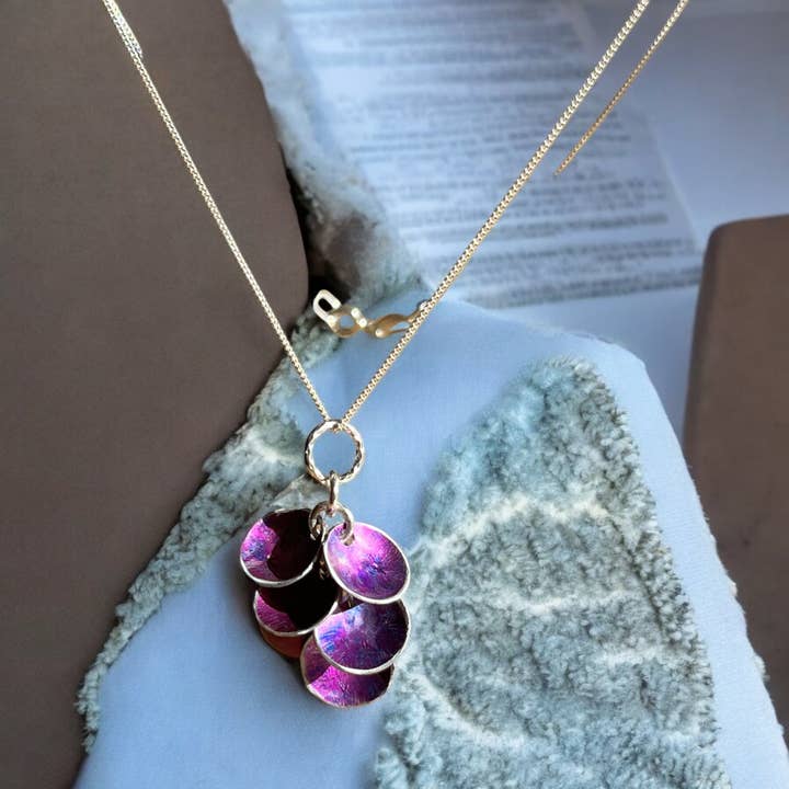 Orchid Cascade Aluminium / Silver Pendant for wholesale by Rachel Stowe Jewellery