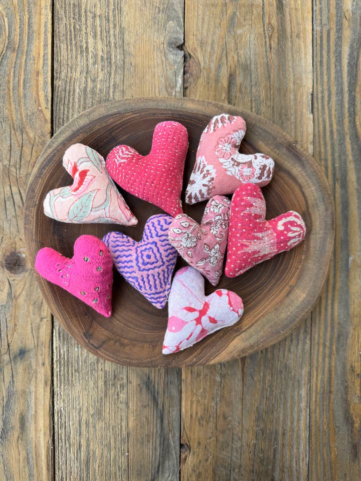 Pink Print Mini Lavender Heart Sachets for wholesale by Belle's Nest