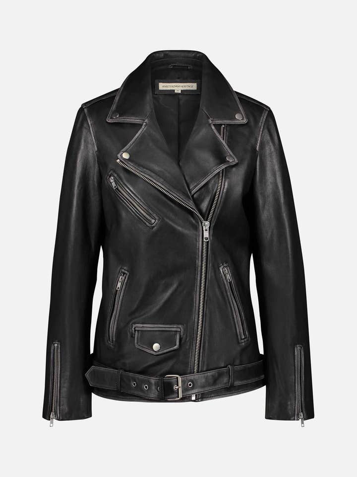 Amsterdam Heritage Leather Belts, Bags, Jackets & Apparel - Wholesale Leather Jacket - Women's - Berlin | Oversized Leather Biker Jacket6