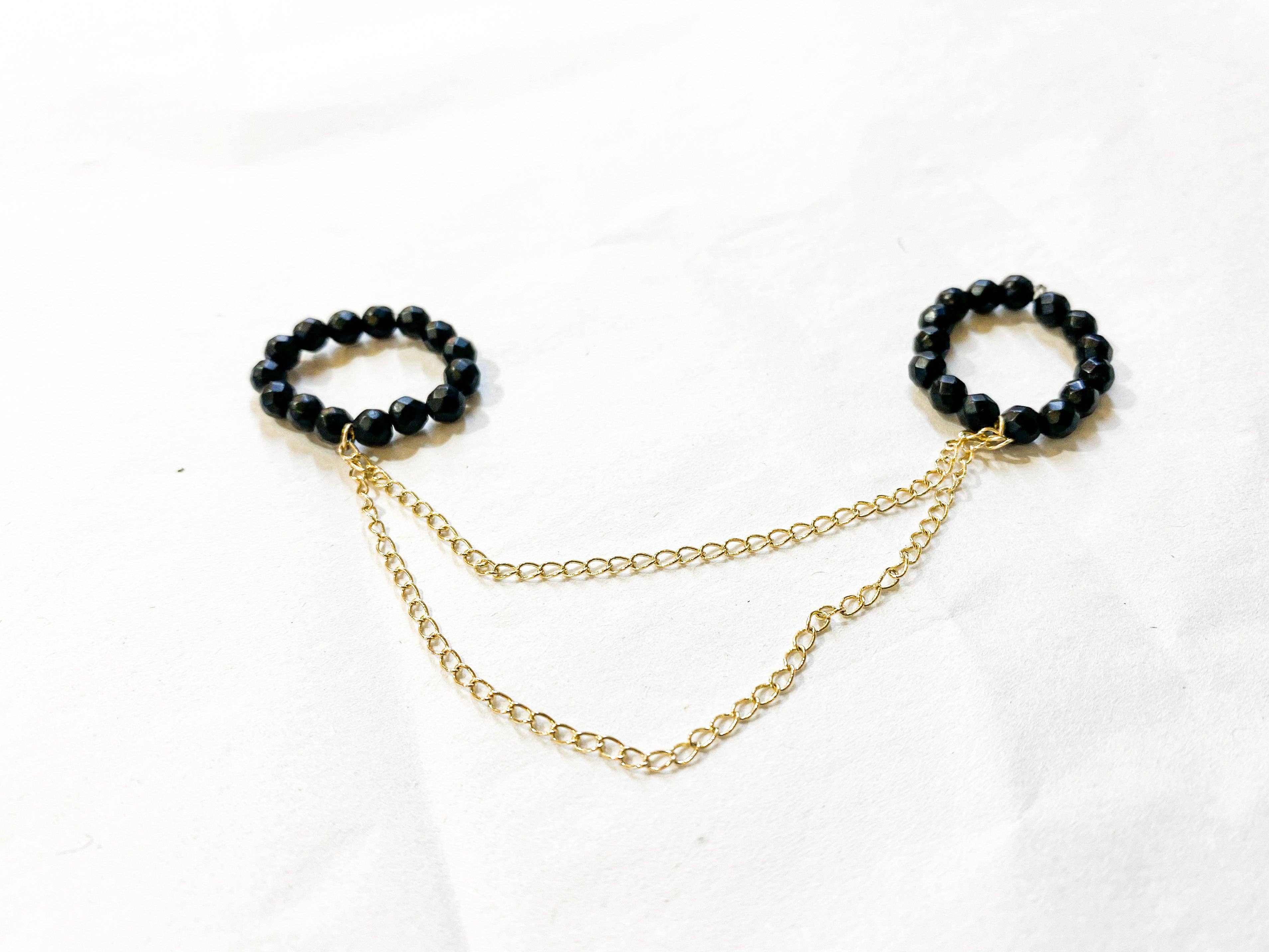 Irina Jewelry New York - Vendita all'ingrosso Anello midi/a fascia - Anello Double Noir5