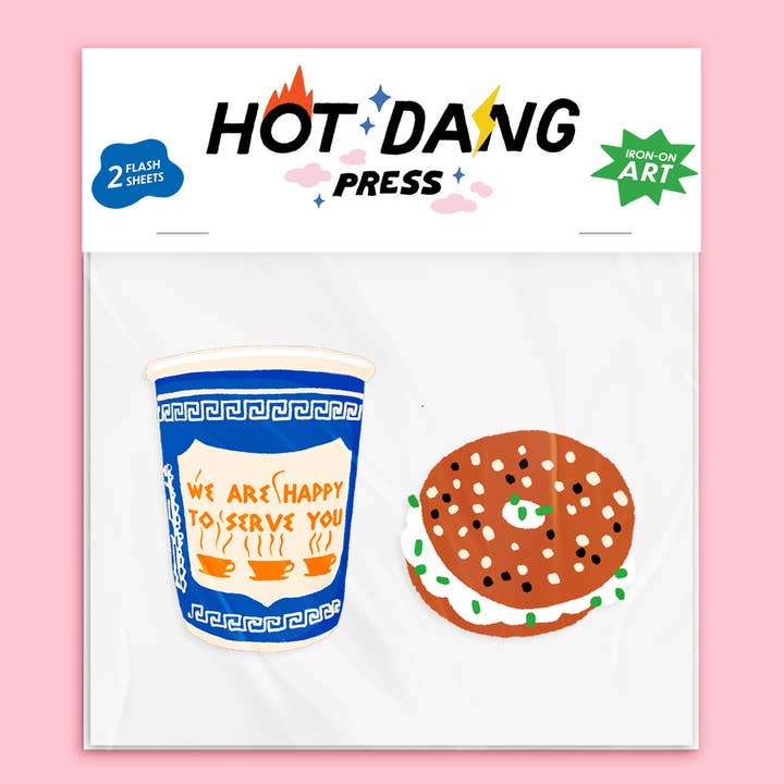 Hot Dang Press - Wholesale DIY Craft Kit - NYC Breakfast Buddies Iron On