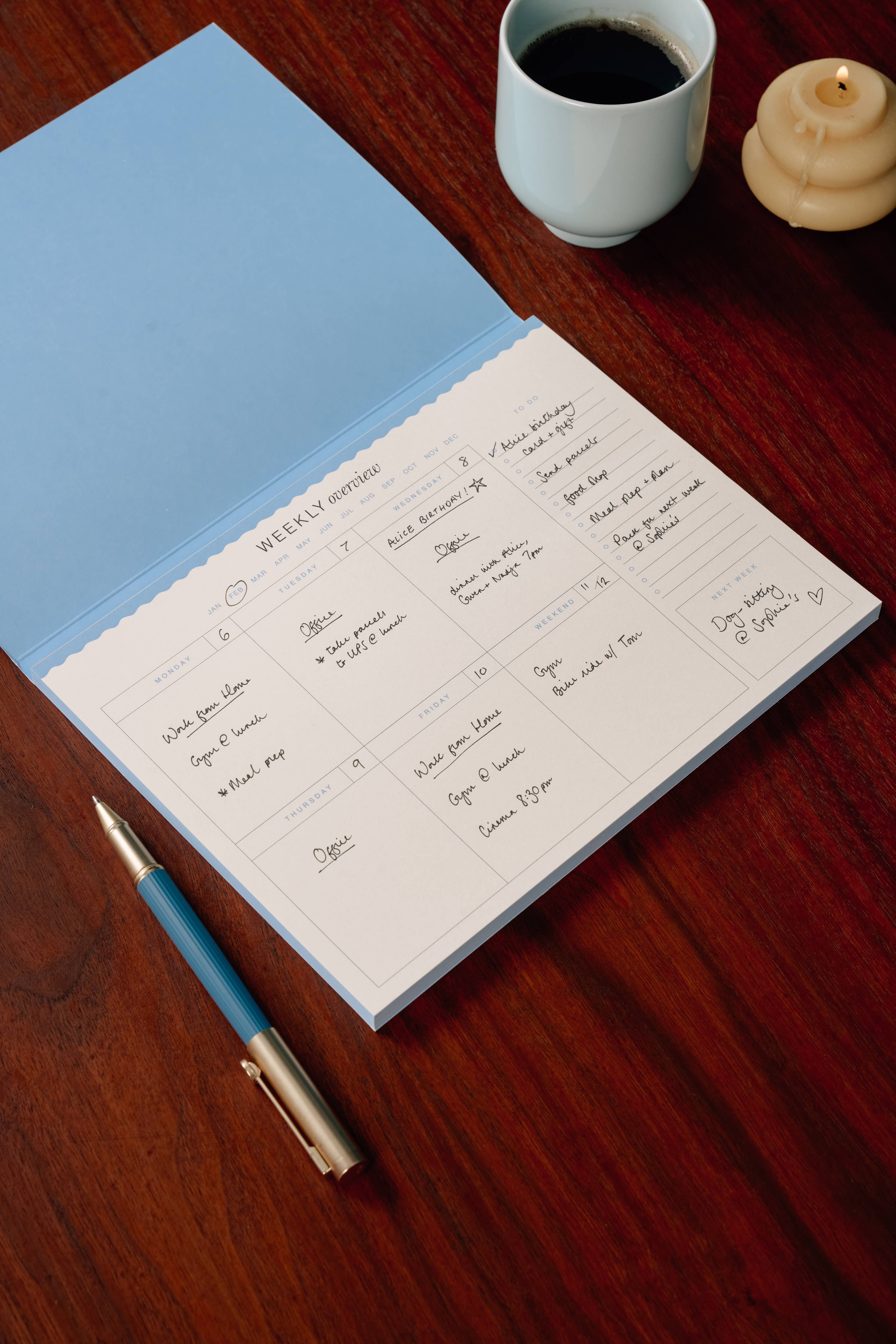 Papier - Wholesale Planner - Weekly Desk Planner, Undated -  Floral Checkerboard 4