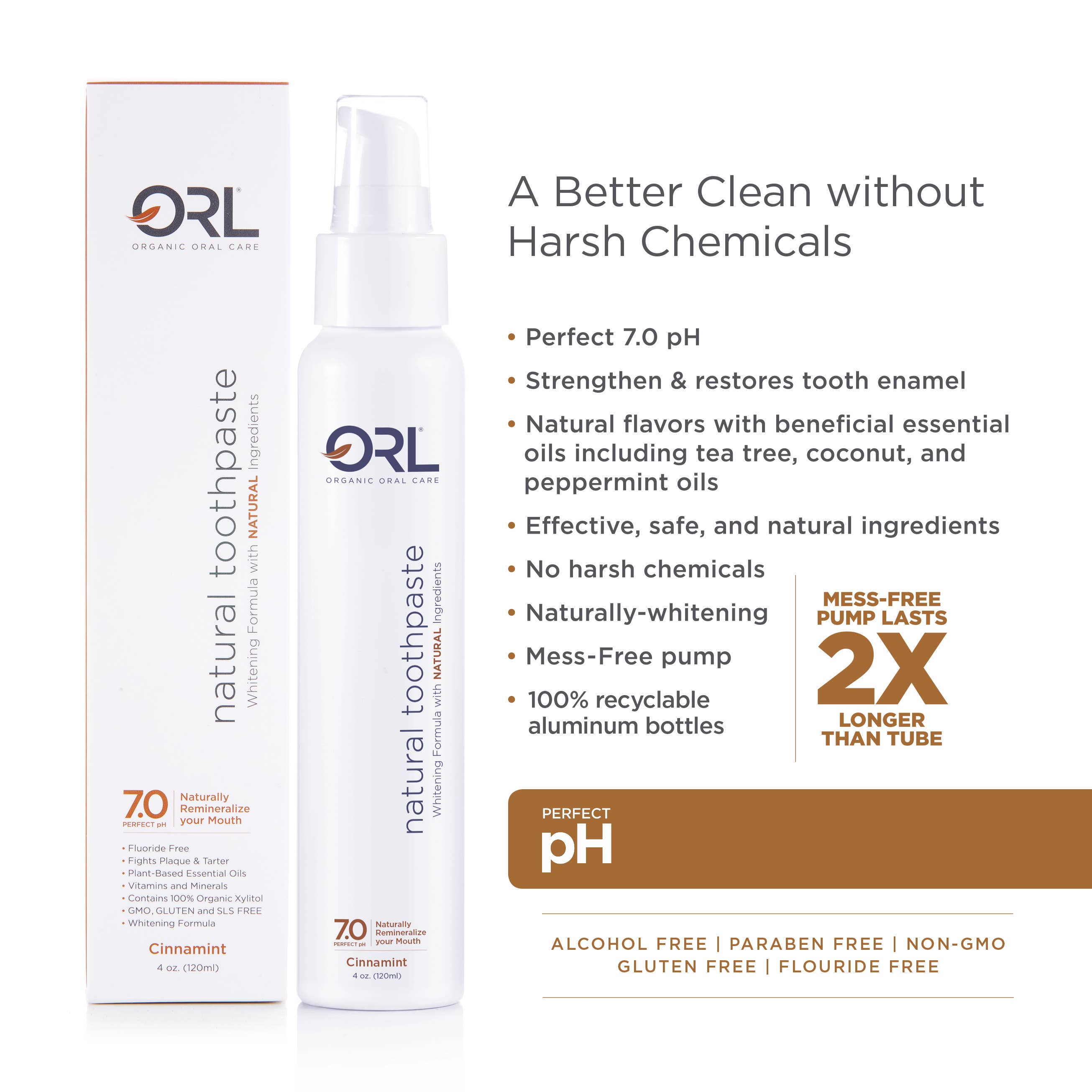 O R L - Organic & Natural Oral Care - Wholesale Toothpaste - ORL Bundle -Cinnamint Natural Toothpaste & Mouthwash5