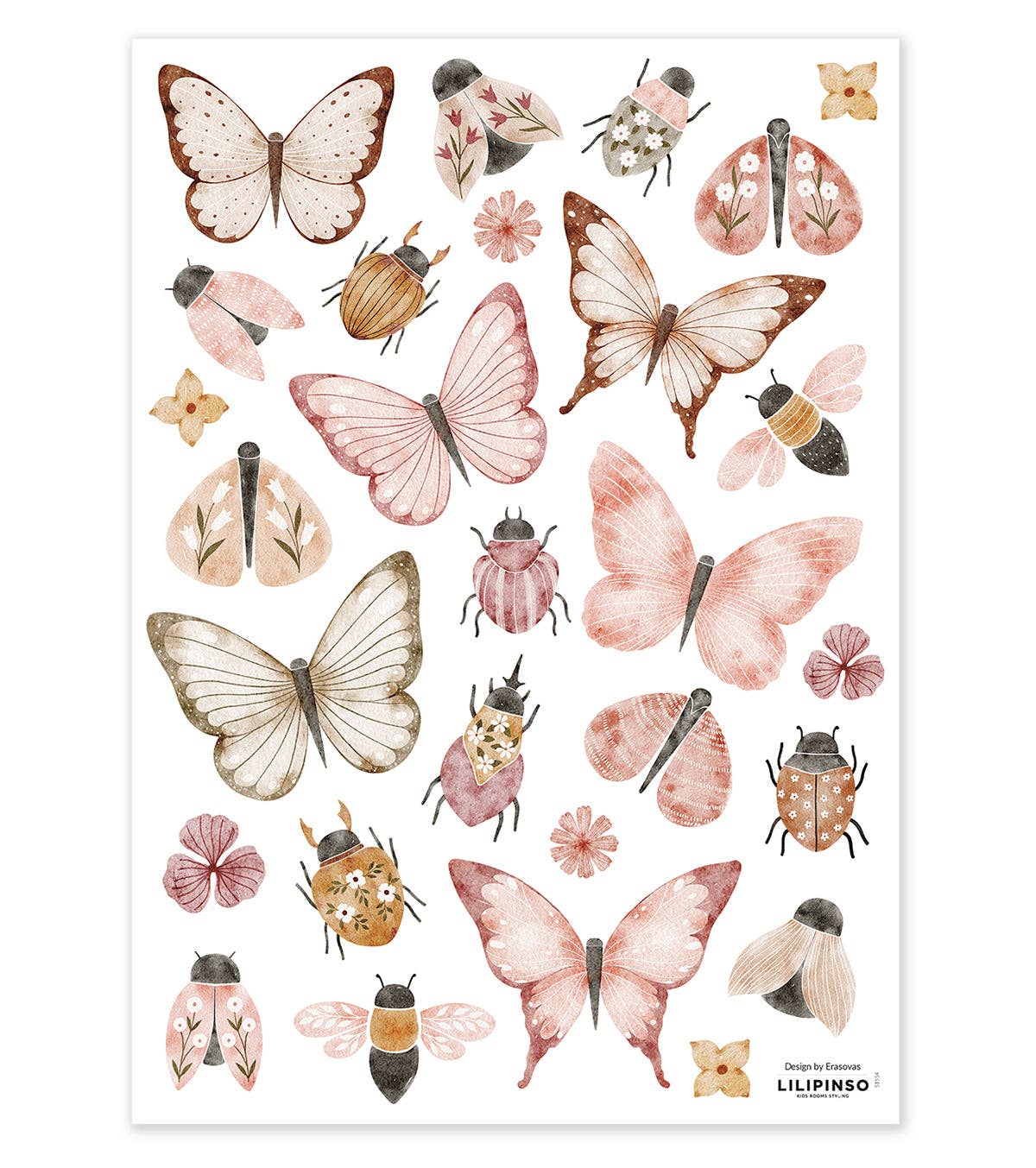 LILIPINSO - Wholesale Sticker - Kids & Baby - COCCINELLA - Stickers muraux - Papillons et insectes0