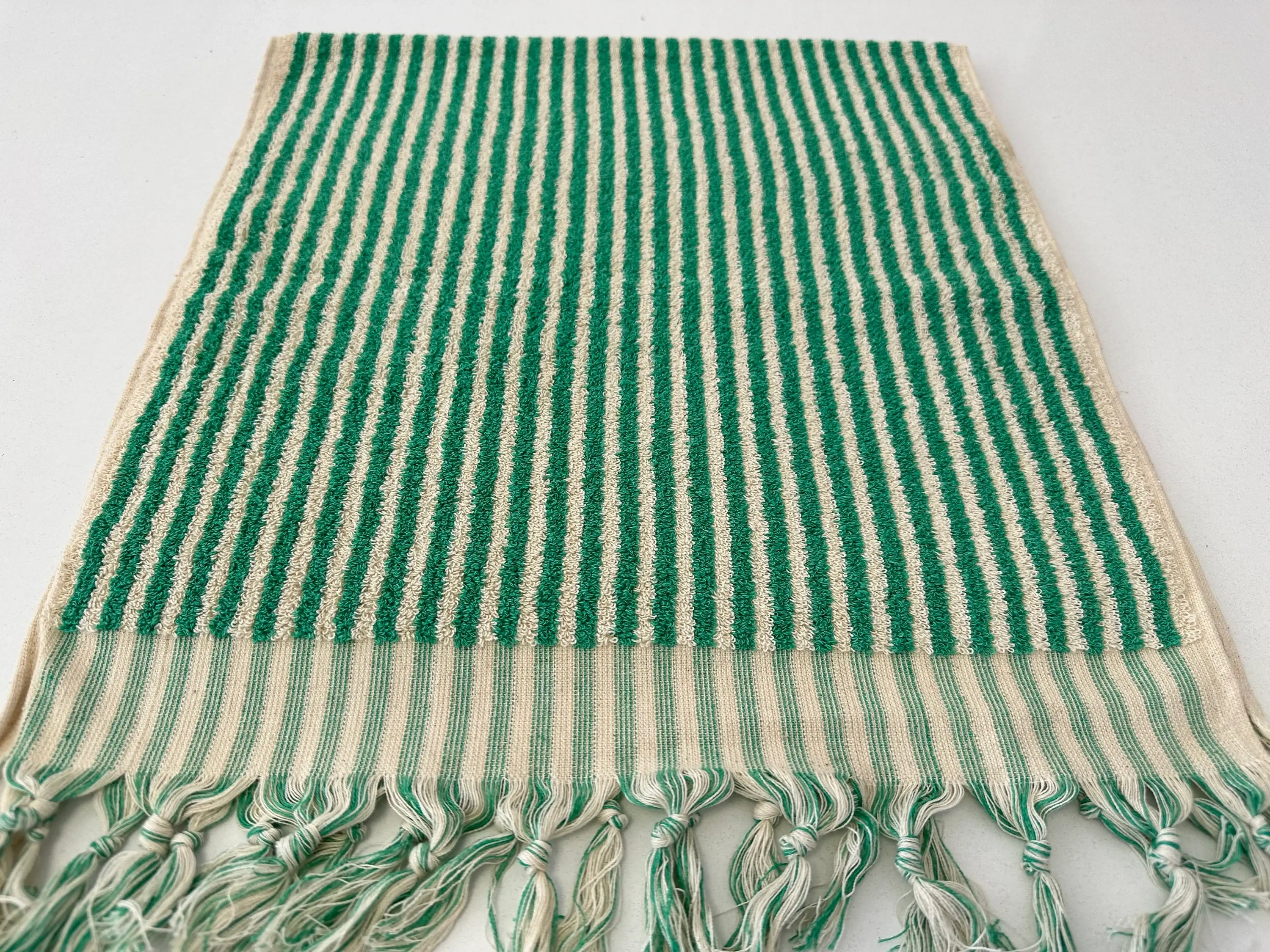YURTLUS - Wholesale Hand Towel - Organic Stripes Series - Hand Towel 18x 37,Soft Thick Towel, Kitchen Towel - Green5