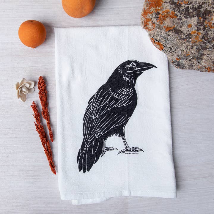 Raven Kitchen Towel | Screen Printed Cotton for wholesale by Counter Couture