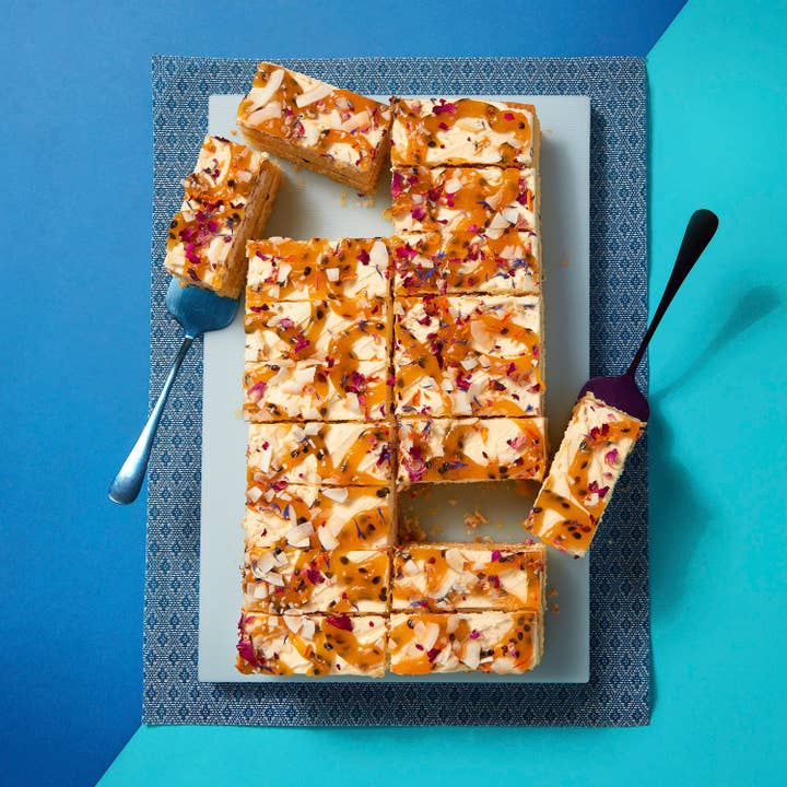 Passionfruit and Coconut Traycake for wholesale by Cake Club