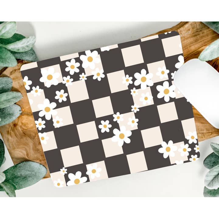 Mousepad quadriculado Daisy por atacado de Checkered Apron Studio