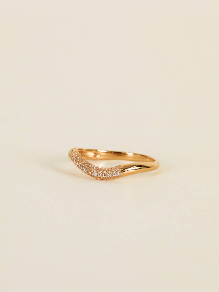 Anelli in oro - Pave Wave - Champagne CZ per la vendita all'ingrosso da parte di JaxKelly