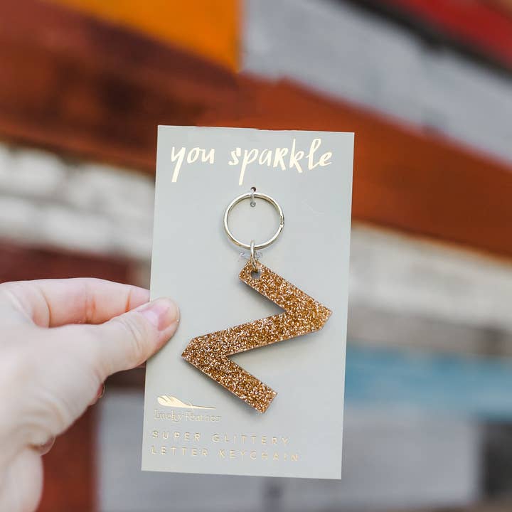 Lucky Feather – wholesale Keychain – Women's – Glitter Keychain - Letter - Z2