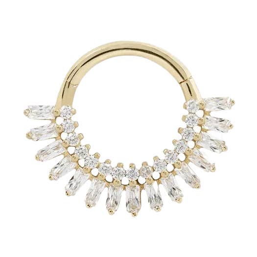 Hipnótico - Cz - Clicker de Ouro Maciço 14Kt por atacado de Piercing-zone