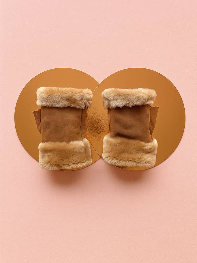 BEIGE LÆDER VANDEHANDSKE for engroshandel hos marushka