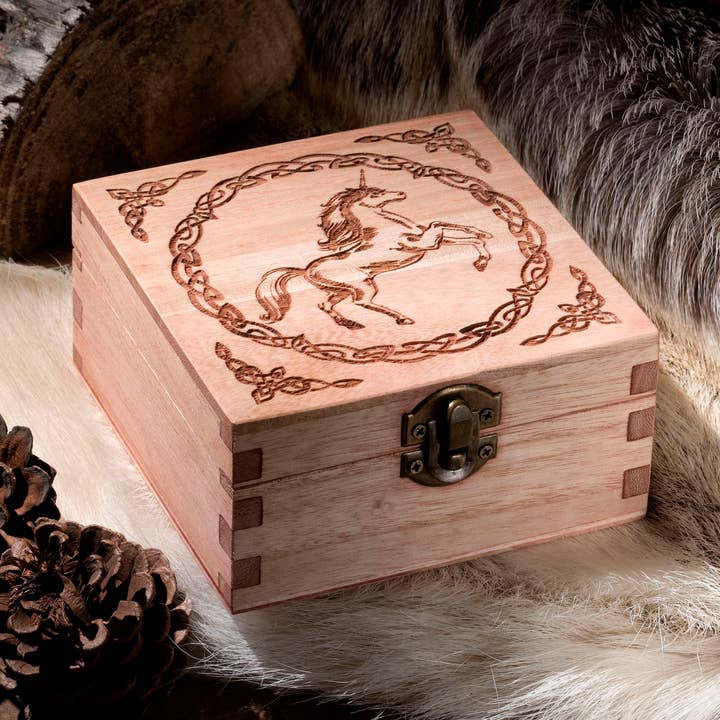 Caja de almacenamiento de abalorios de unicornio de madera para venta al por mayor de Critit