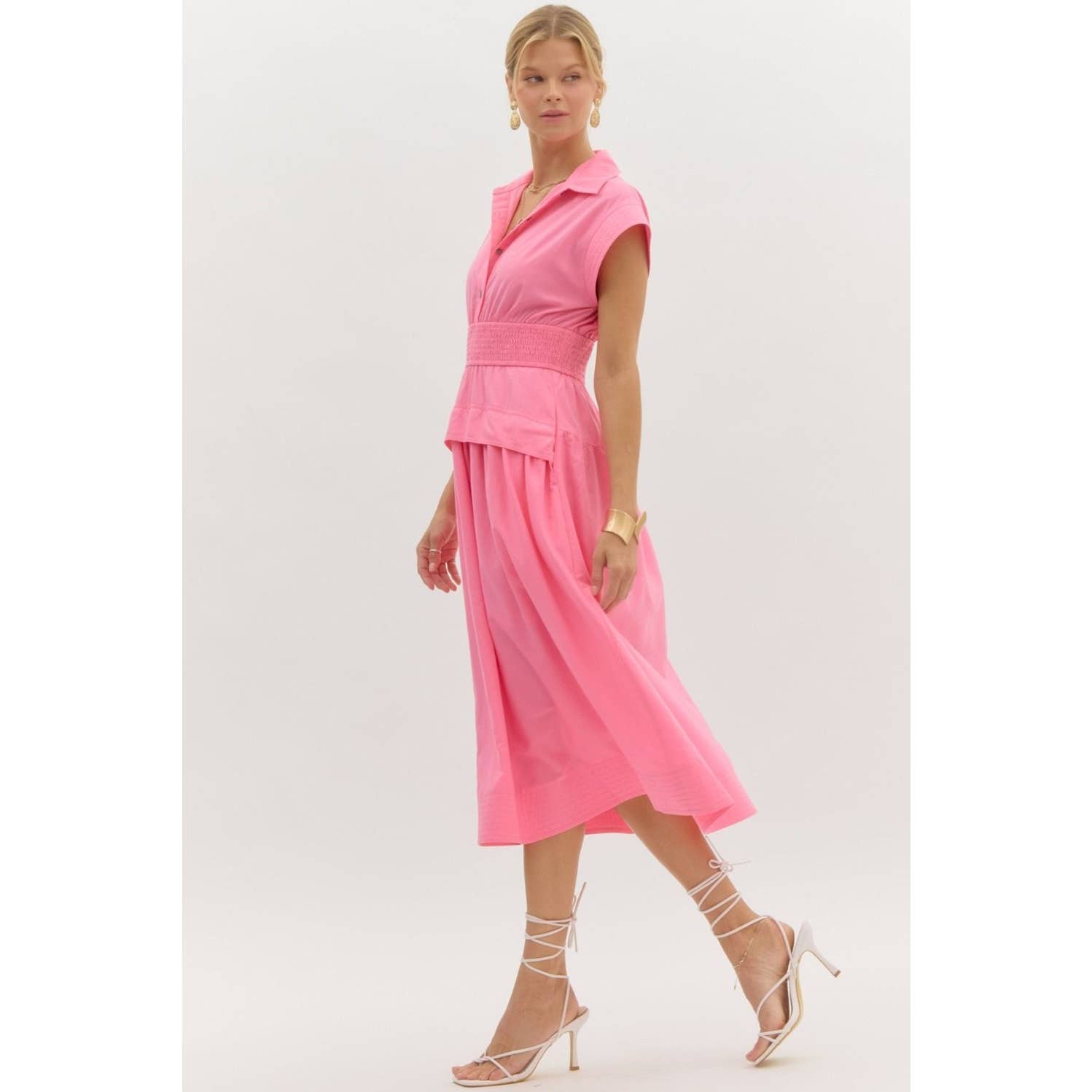 STYLE USA - Wholesale Dress - Women's - Solid cap sleeve midi dress17