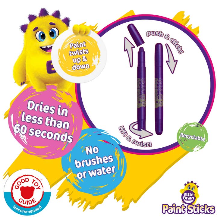 Baby Republic – wholesale Paint set – Little Brian Scribble Paint Sticks 12 Pack3