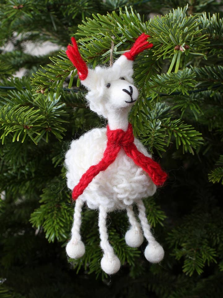 Alice - Decorazione Natalizia in Alpaca Infeltrita a Mano, 100% Lana per la vendita all'ingrosso da parte di Pachamama Ltd