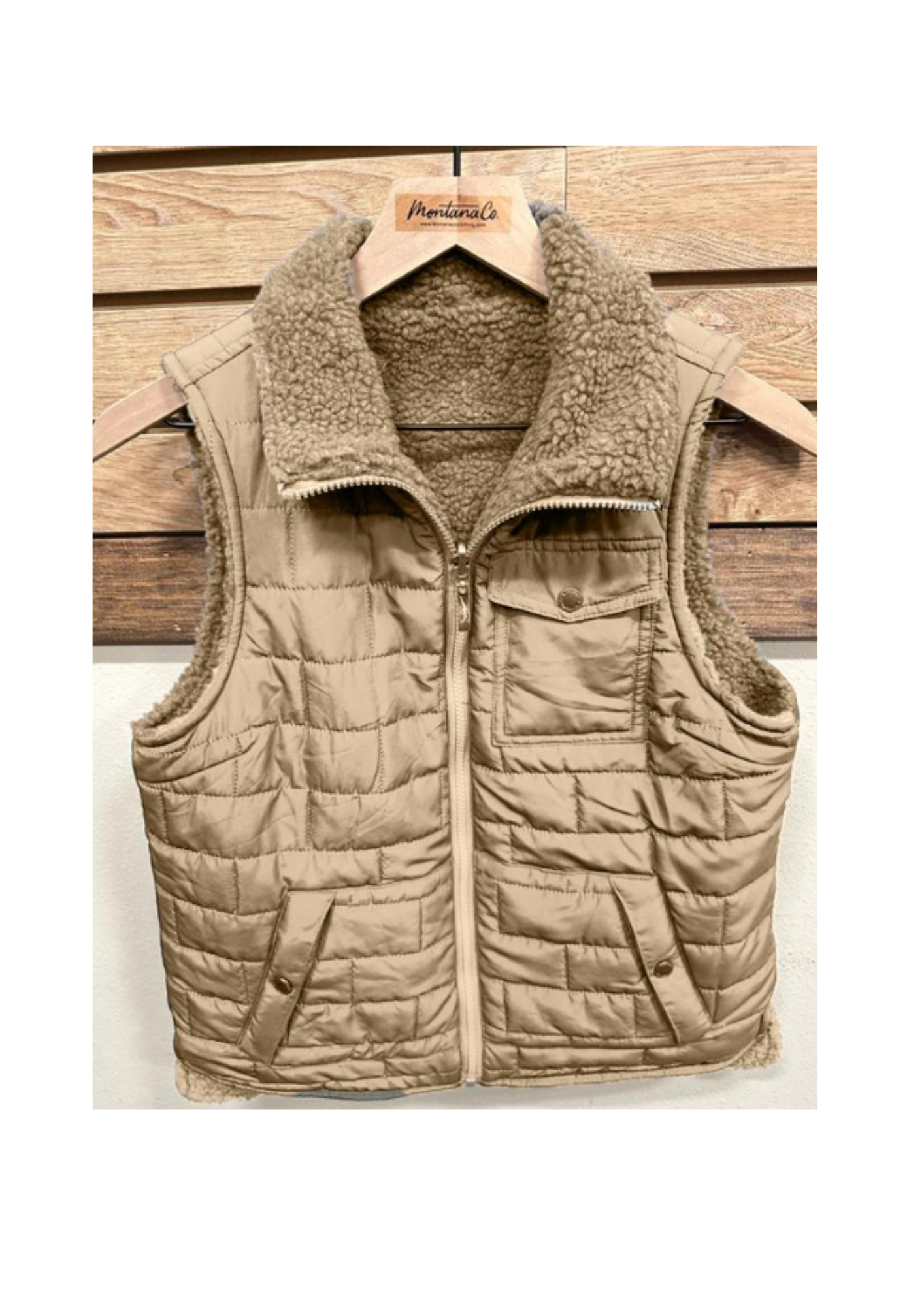 CAQUI Chaleco reversible para mujer con Sherpa - L-24603 de venta al por mayor en Faire2