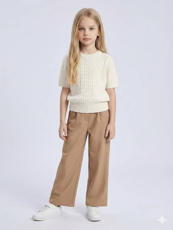 Korte mouw trui en meisjes broekpak set voor wholesale door MINI MIGNON PARIS