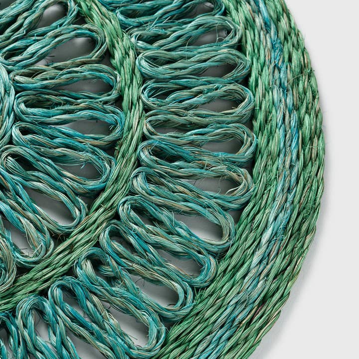 Joanna Buchanan - Wholesale Placemat - Loopy straw placemat, emerald, set of four2