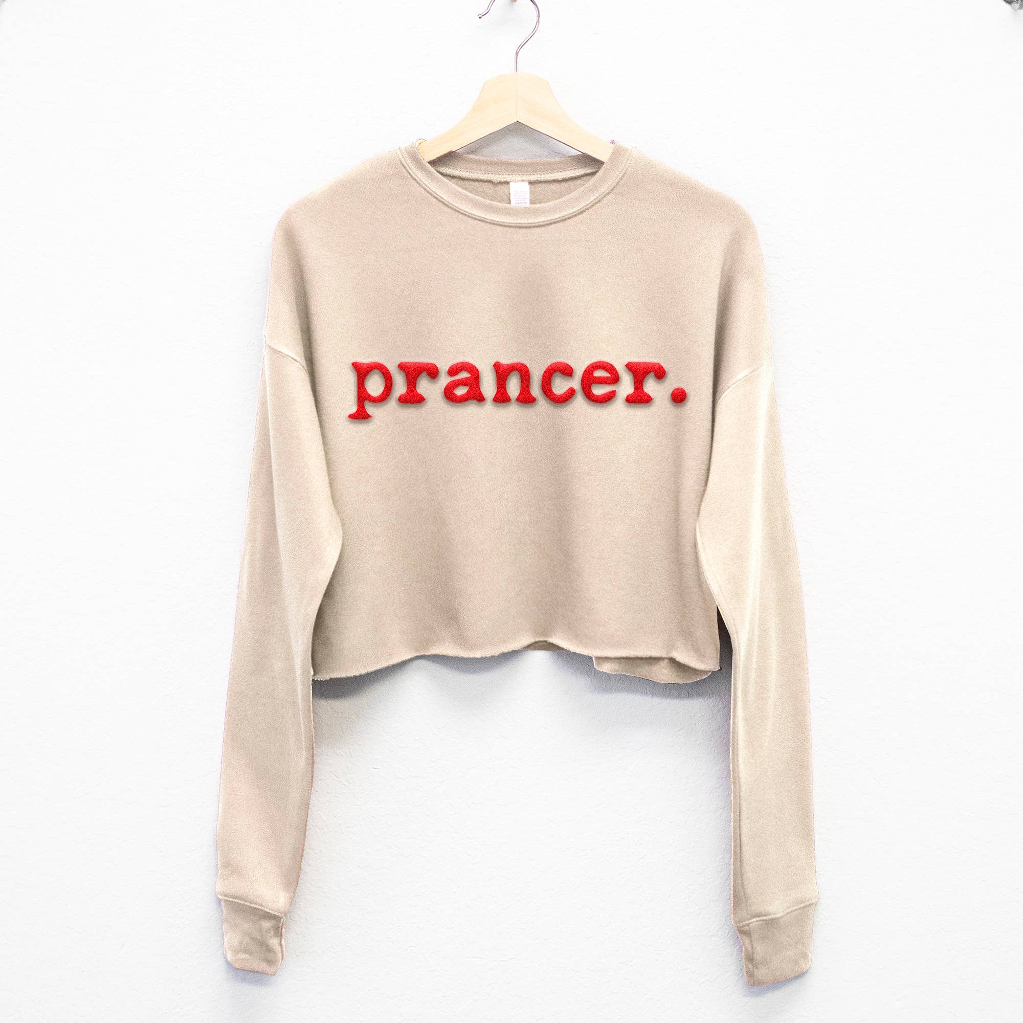 Nobullwoman Apparel - Wholesale Sweatshirt - Women's - Reindeer Squad Puff Print Cropped Christmas Sweatshirts12