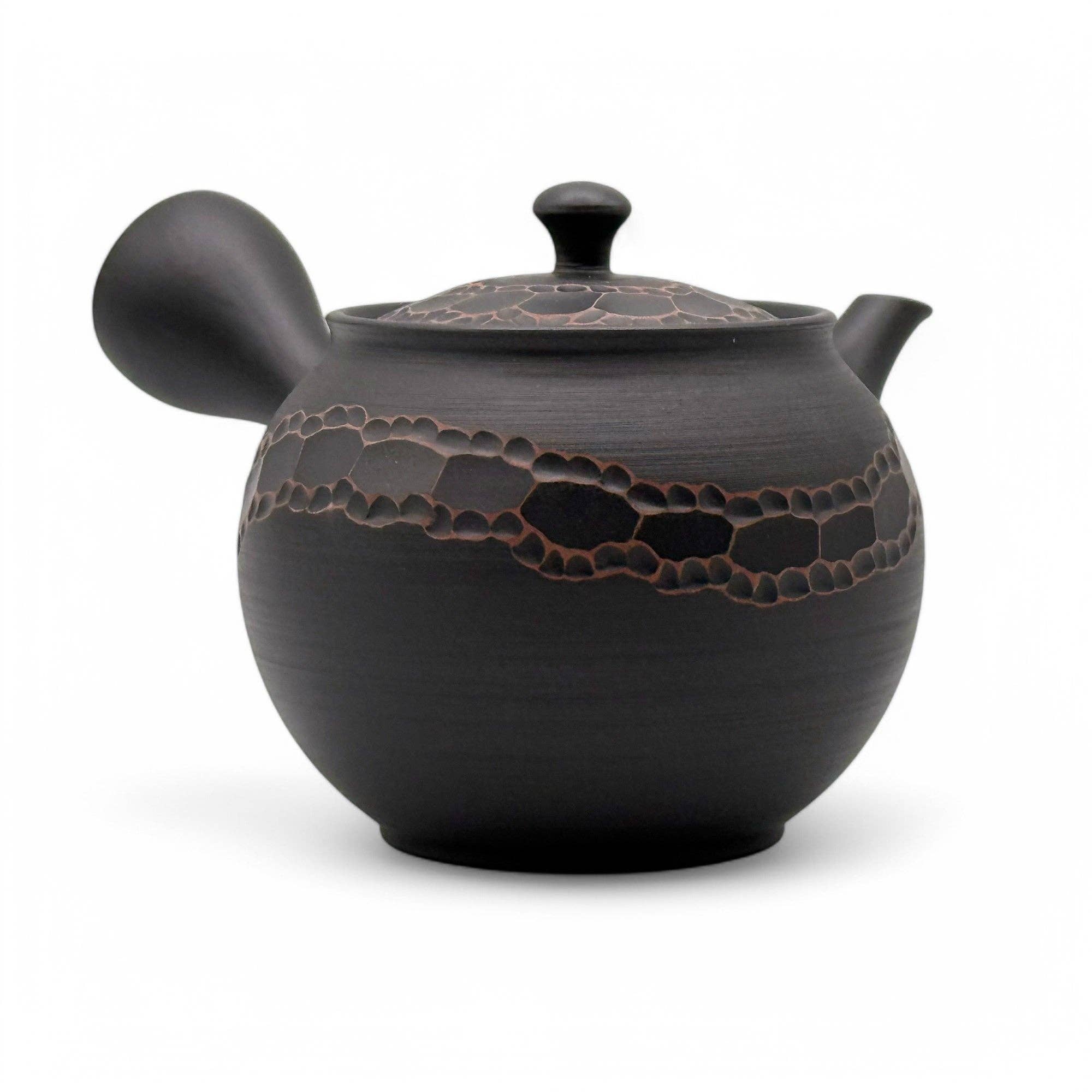 Inoue Tea - Vendita all'ingrosso Teiere - Uroko Black Tokoname-yaki Kyusu - Teiera giapponese