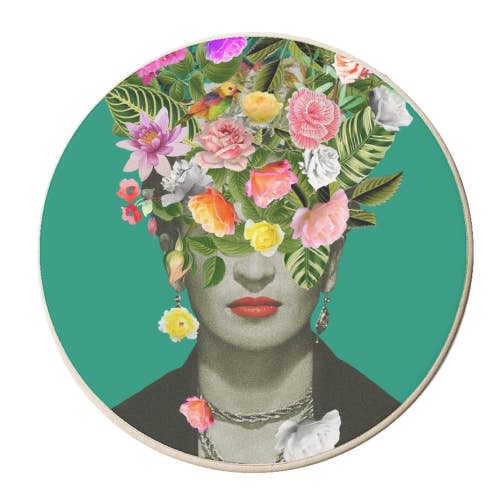 Sottobicchieri 'Frida Floral (Verde) ' per la vendita all'ingrosso da parte di ART WOW