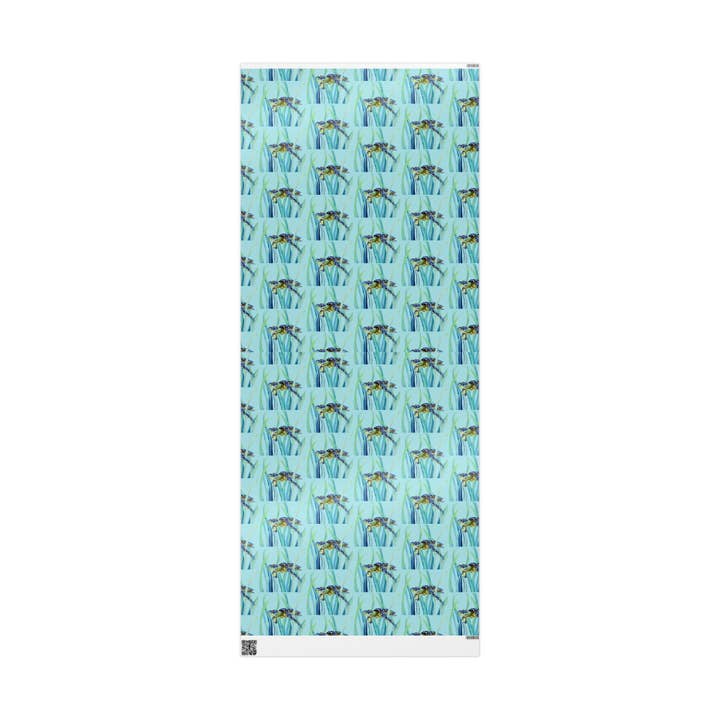 Blue Cava - Wholesale Flat Wrap - Swimming Sea Turtle Wrapping Paper5