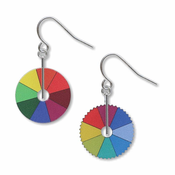 Tiffany Color Wheels Earrings, MADE in USA for wholesale by David Howell and Company