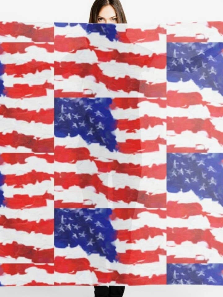 Pareo/bufanda de chifón «Americana» ¡NUEVO! ¡Presentamos! para venta al por mayor de Lady Barbara Pinson Artist