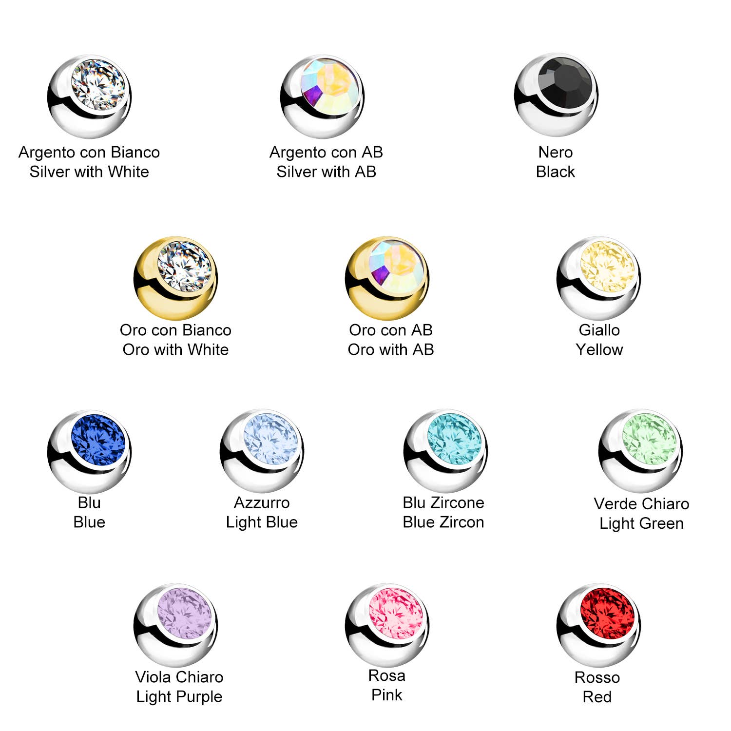 Awaken - Wholesale Single Earring - Barbell Barbell Barbell with Gem - PL-0592