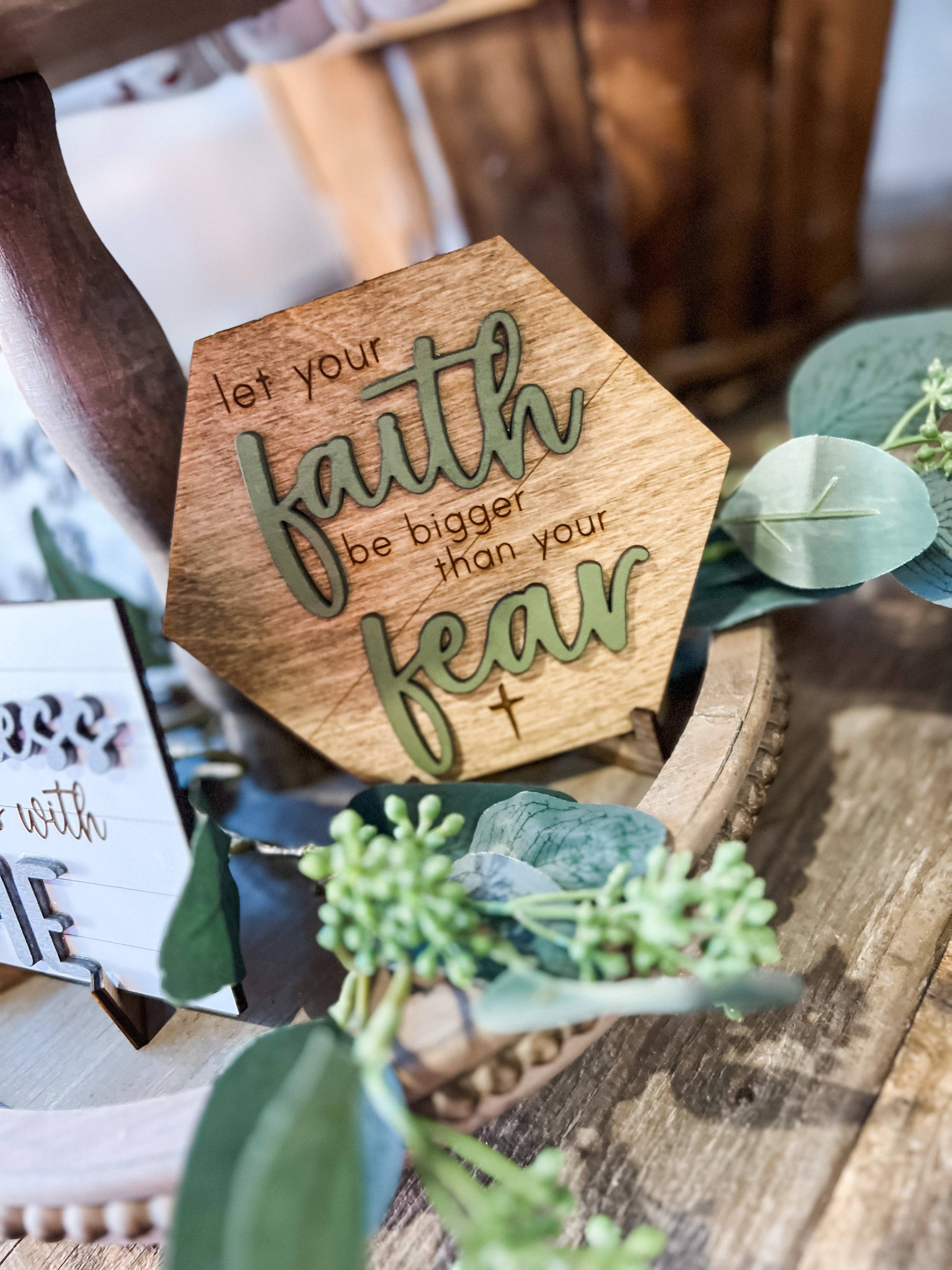 The Nest Home - Wholesale Decorative Tray - Faith Over Fear Tiered Tray Set9