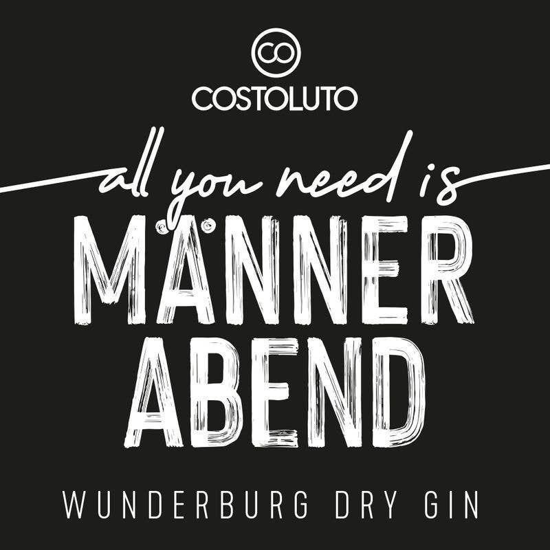 COSTOLUTO - Wholesale Gin - Wunderburg Dry Gin / all you need is MEN'S NIGHT / PU 3 bottles.1