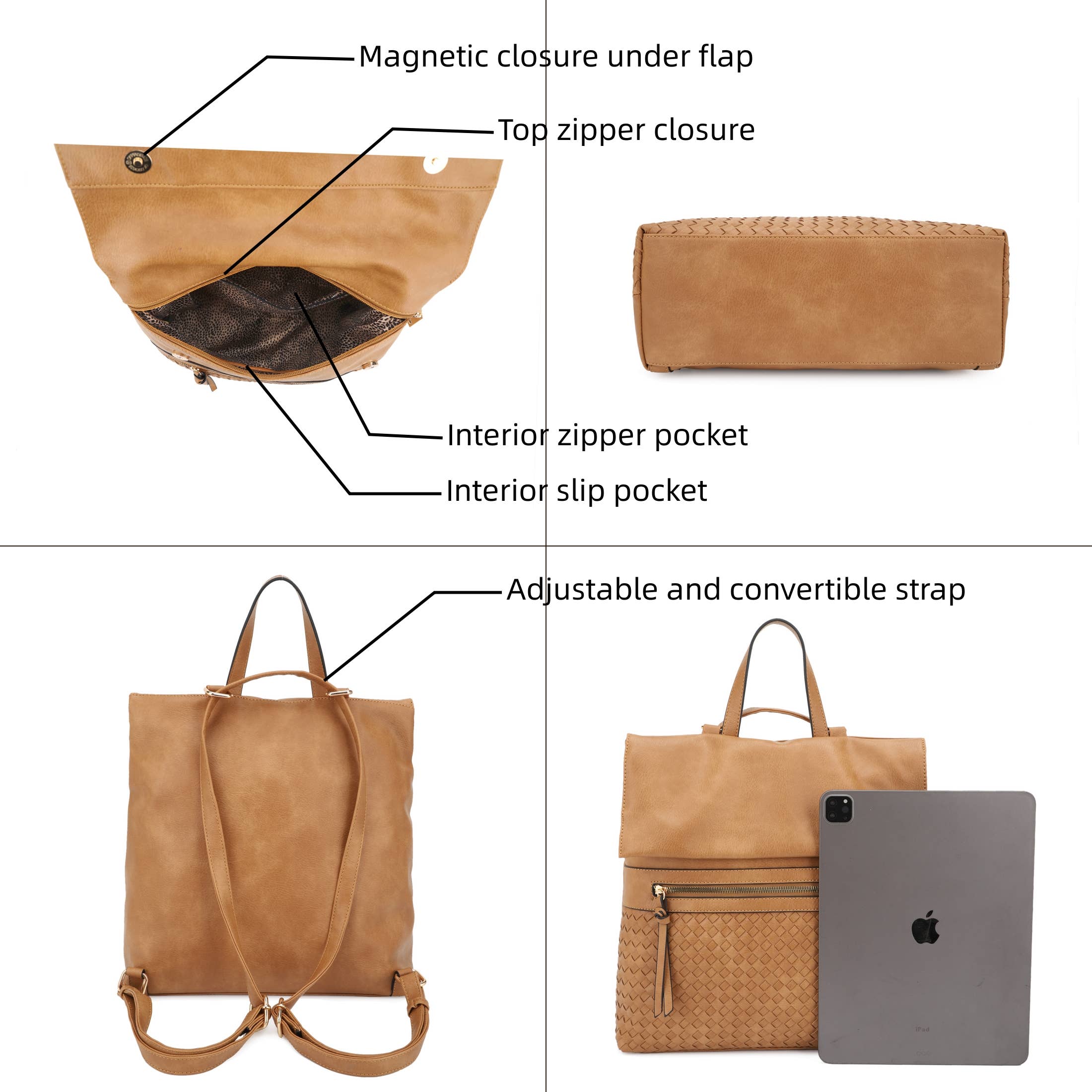 KAYLA+AVA – Großhandel Rucksack – Damen – HELENA Rucksack mit gewebter Klappe8