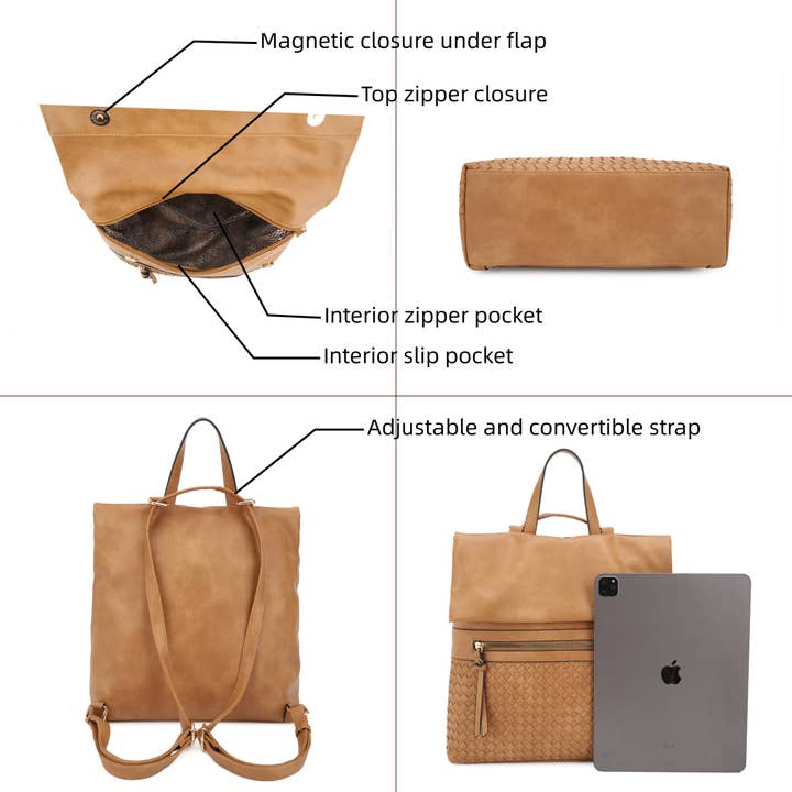 KAYLA+AVA – Großhandel Rucksack – Damen – HELENA Rucksack mit gewebter Klappe8