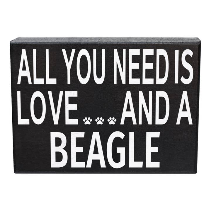 Alles wat je nodig hebt is liefde en een Beagle™️ Houten Bord, Dierenwinkel voor wholesale door JennyGems