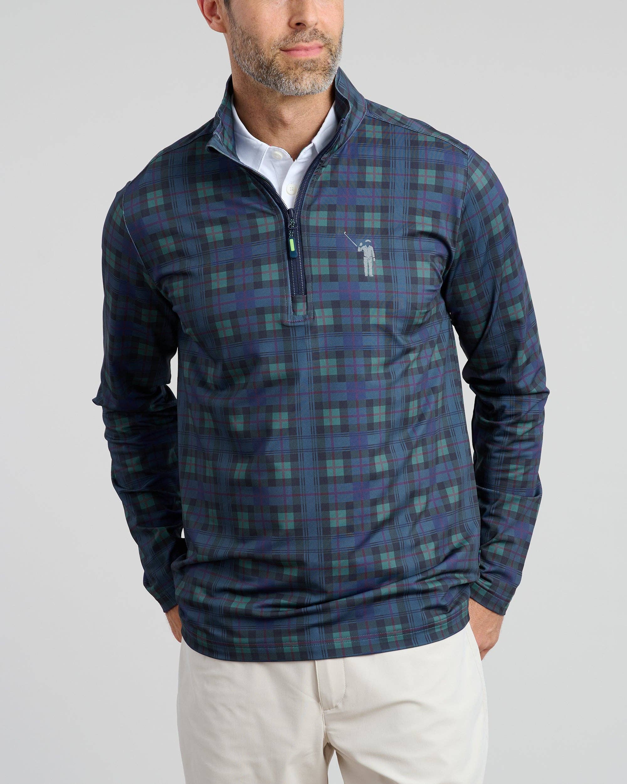 Dark Tartan Men's Chip Shot Pullover for wholesale on Faire2