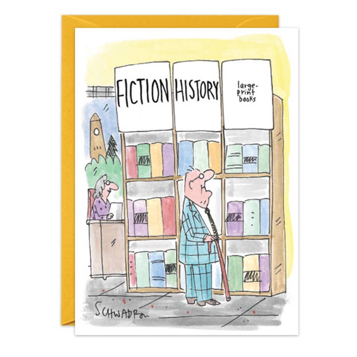 Large Print Books 90th Birthday Card - 9204 for wholesale by Oatmeal Studios