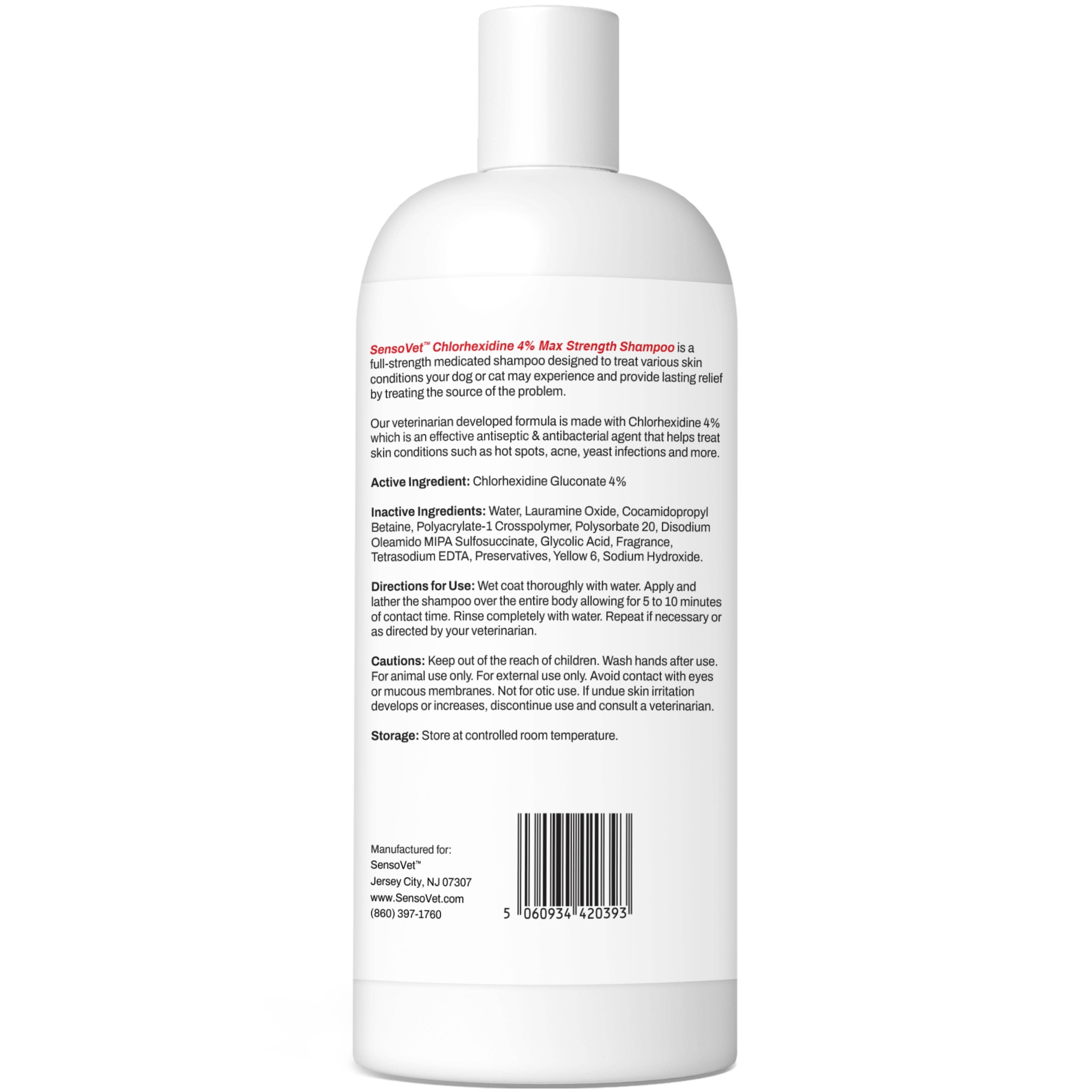 SensoVet - Wholesale Hondenshampoo - Hond - Chloorhexidine 4% Max Strength Shampoo Medicinale shampoo voor6