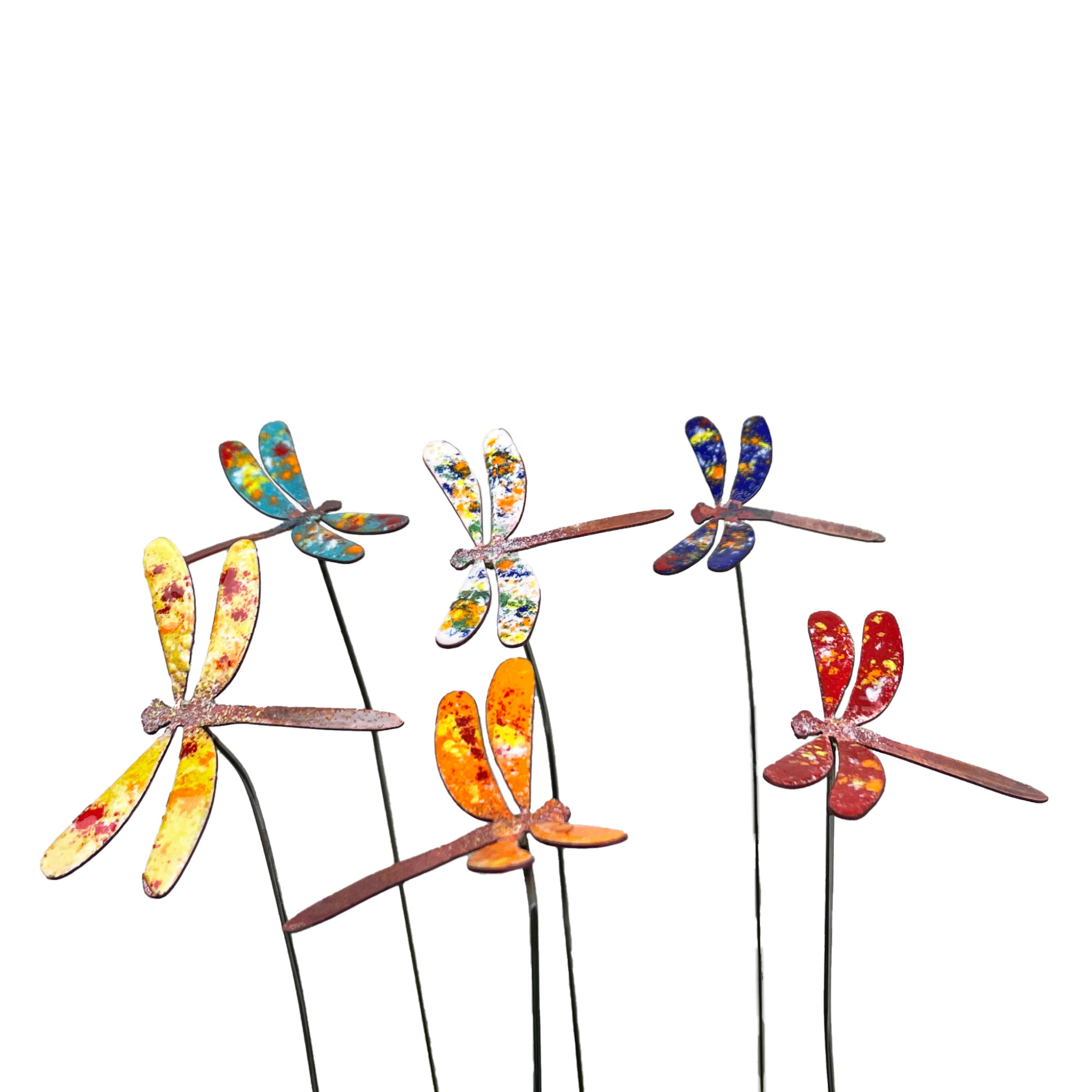 Clever Goods by Annabelle Noel Designs - Wholesale Garden/Lawn Stake - Small Copper Enamel Dragonflies - Display Set with Bucket2