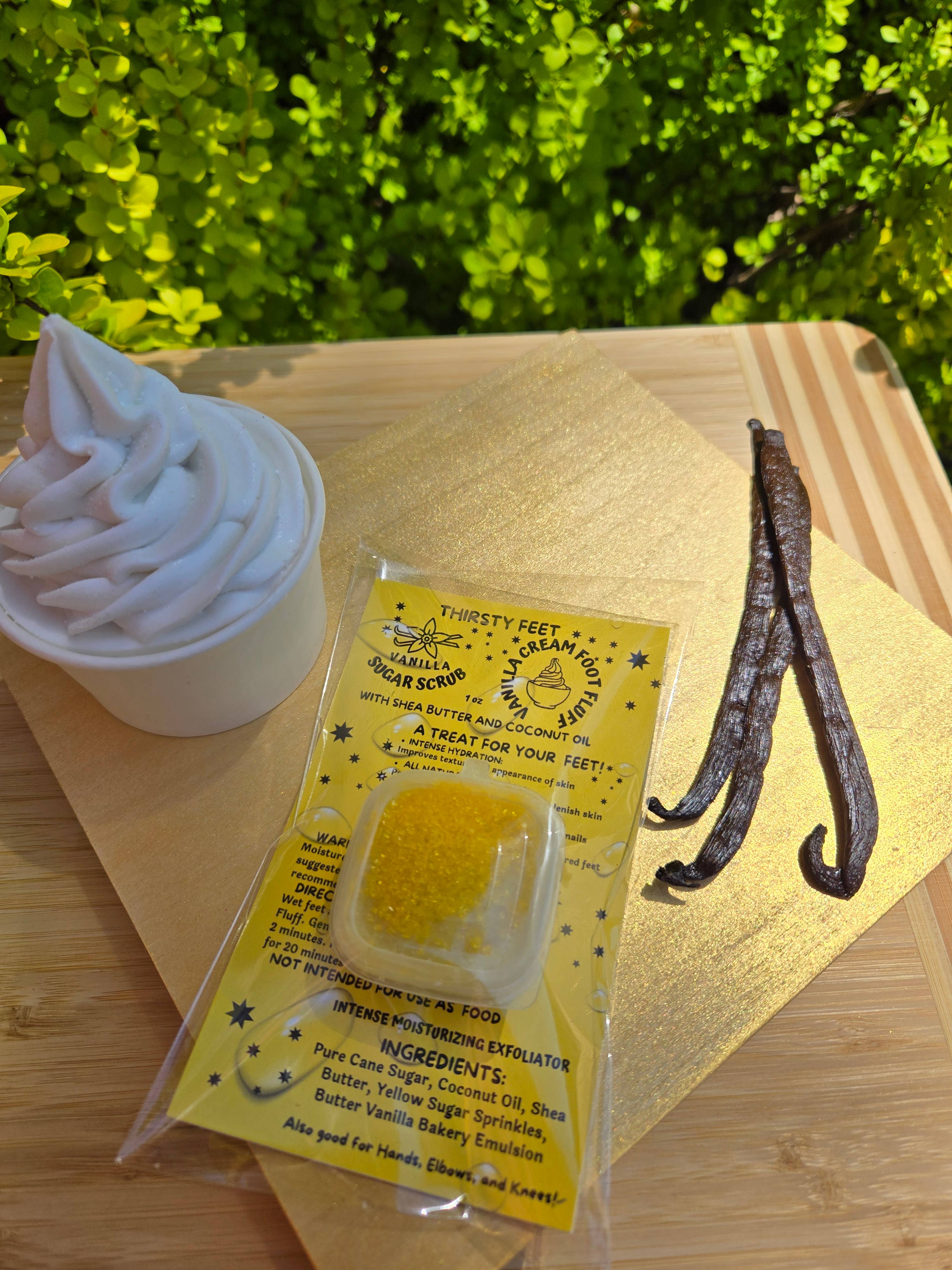 THIRSTY FEET®️ - Wholesale Foot Scrub/Polish - Vanilla Cream Foot Fluff Sugar Scrub 1 oz1