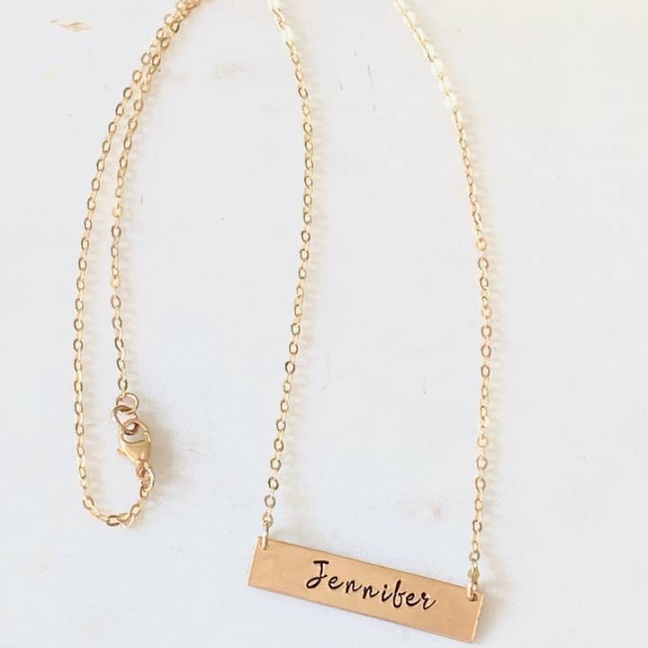 Fairwells Jewelry - Wholesale Pendant/Charm Necklace - Gold Filled Bar Necklace