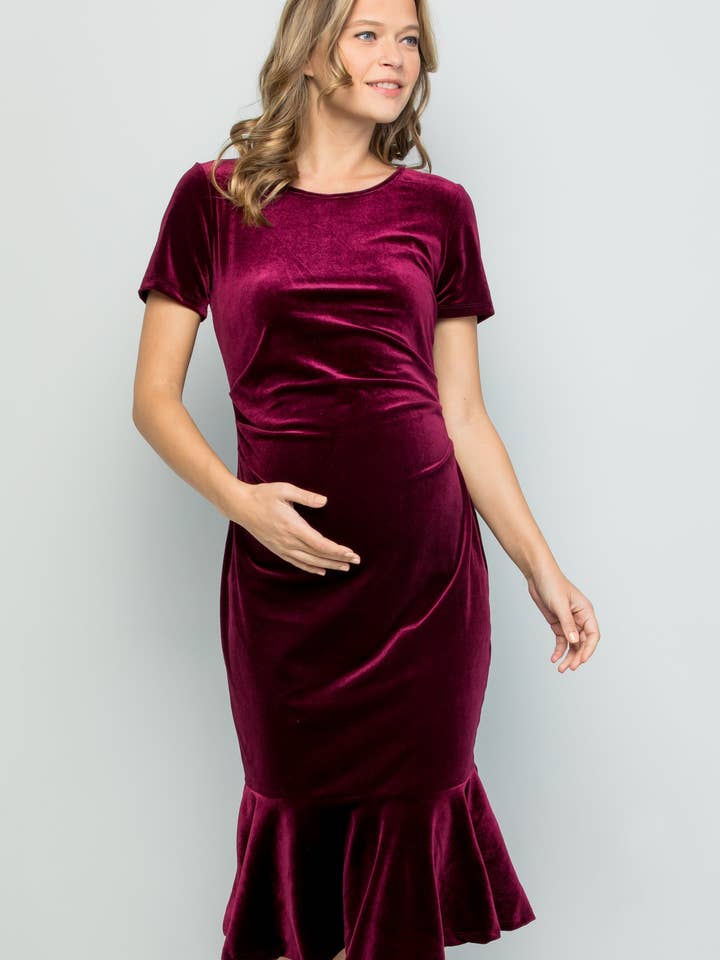 Adeline Velvet Mermaid Dress for wholesale by My Bump