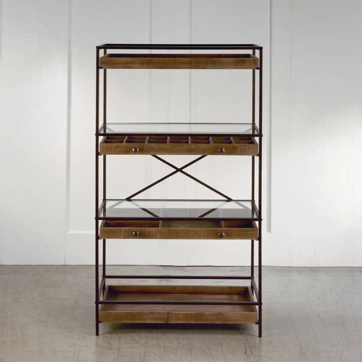 Tripar International - Wholesale Display Shelf - 4-Tier Display with Storage Drawers