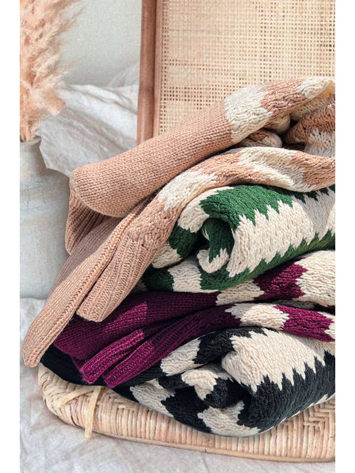 Vine & Love - Wholesale Knit Sweater - Women's - Ribbed Mock Neck Textured Striped Knitted Sweater VT7033224