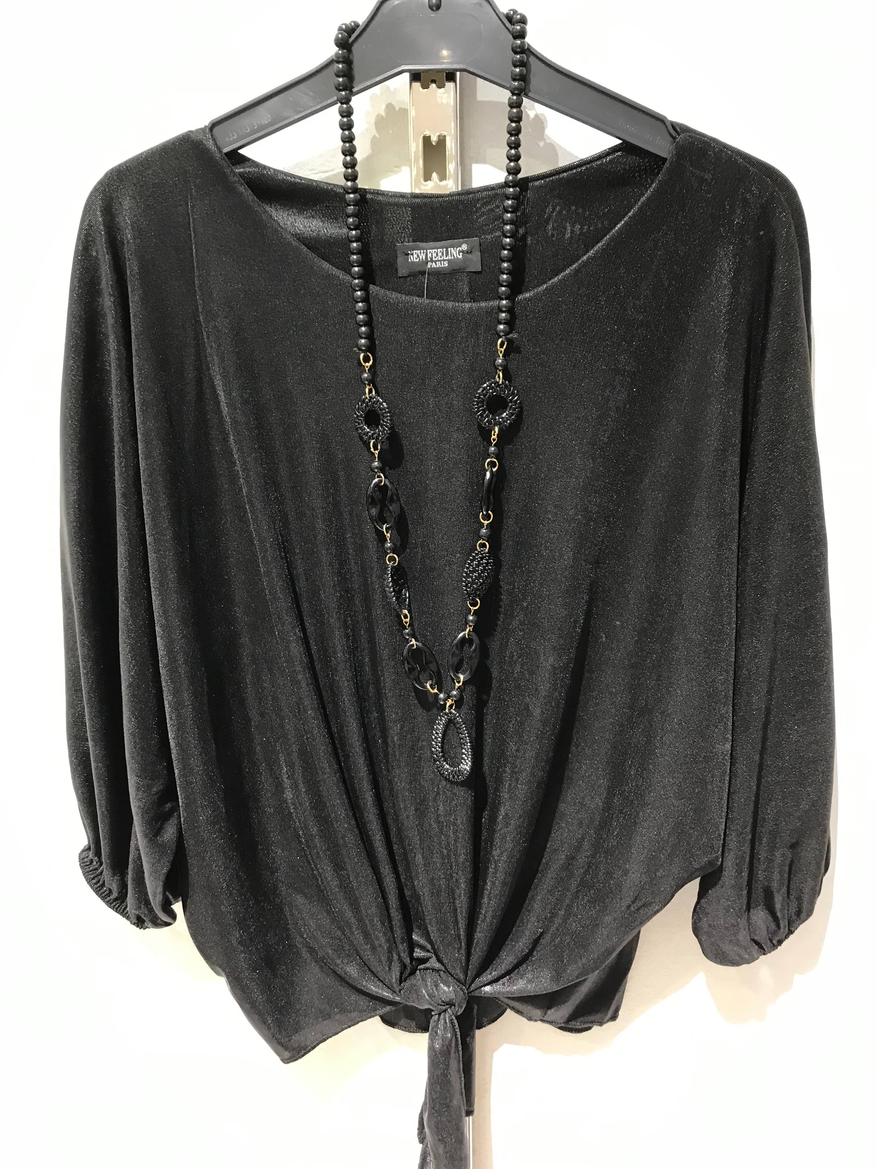 Only Yuan - Vendita all'ingrosso Camicetta - Donna - Blusa da festa ref 90446 con collo3