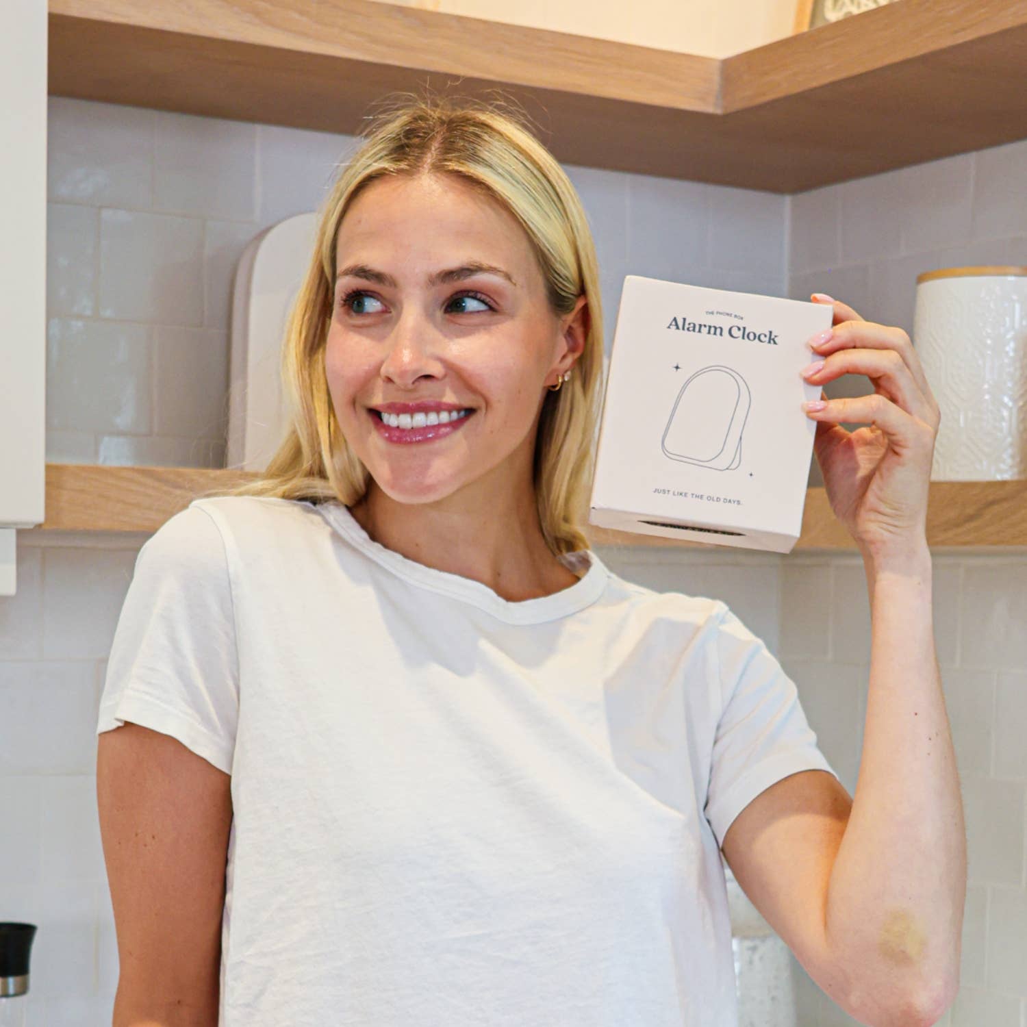 The Phone Box - Wholesale Alarm Clock - The Alarm Clock - White Cotton1