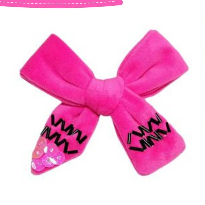 Nœud en velours rose crayon pour la vente par Sparkling New Baby, LLC.