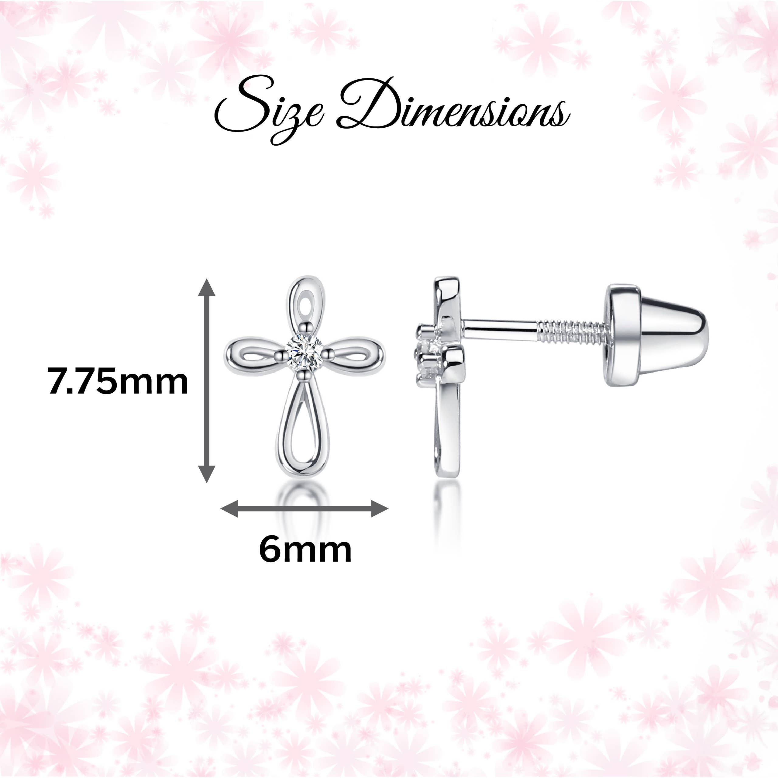 Cherished Moments – Großhandel Ohrringe – Kinder – Sterling Silber Schraubverschluss Infinity Cross Taufe Ohrringe4