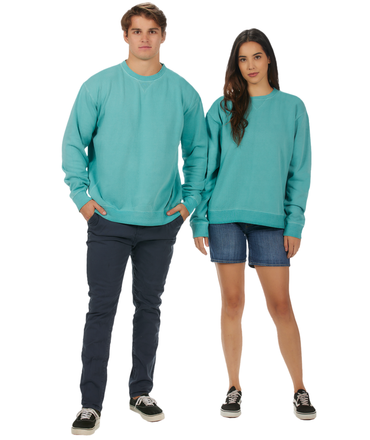 U.S. Apparel - Wholesale Sweatshirt - Women's - Unisex Garment Dyed Fleece Crew32